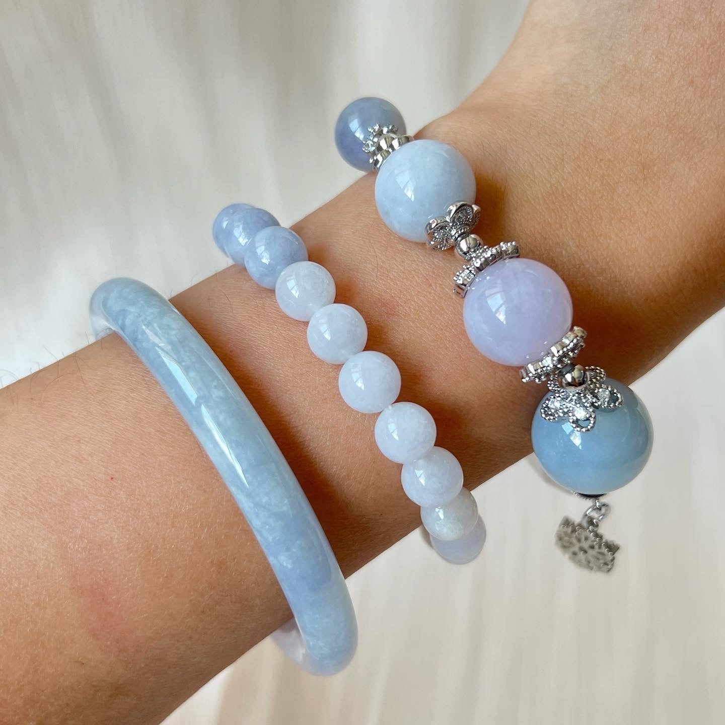 Ethereal Waterhue Phantom Jade Bracelet *Grade A*