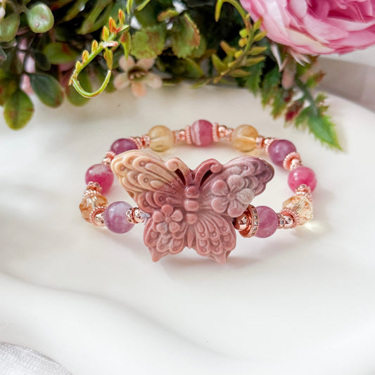 Alashan Agate Butterfly (Rosy)
