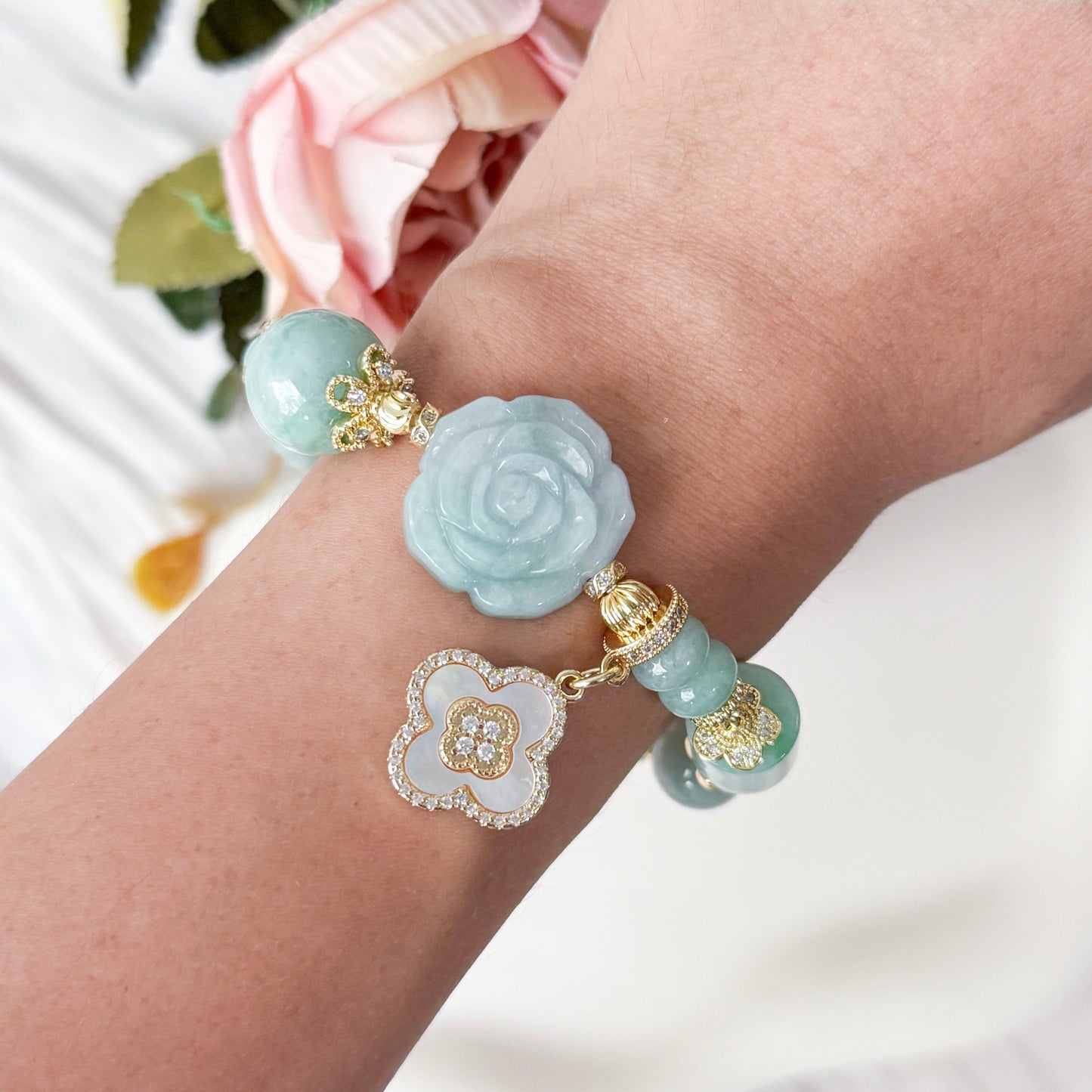 Empress Bloom Jade Bracelet