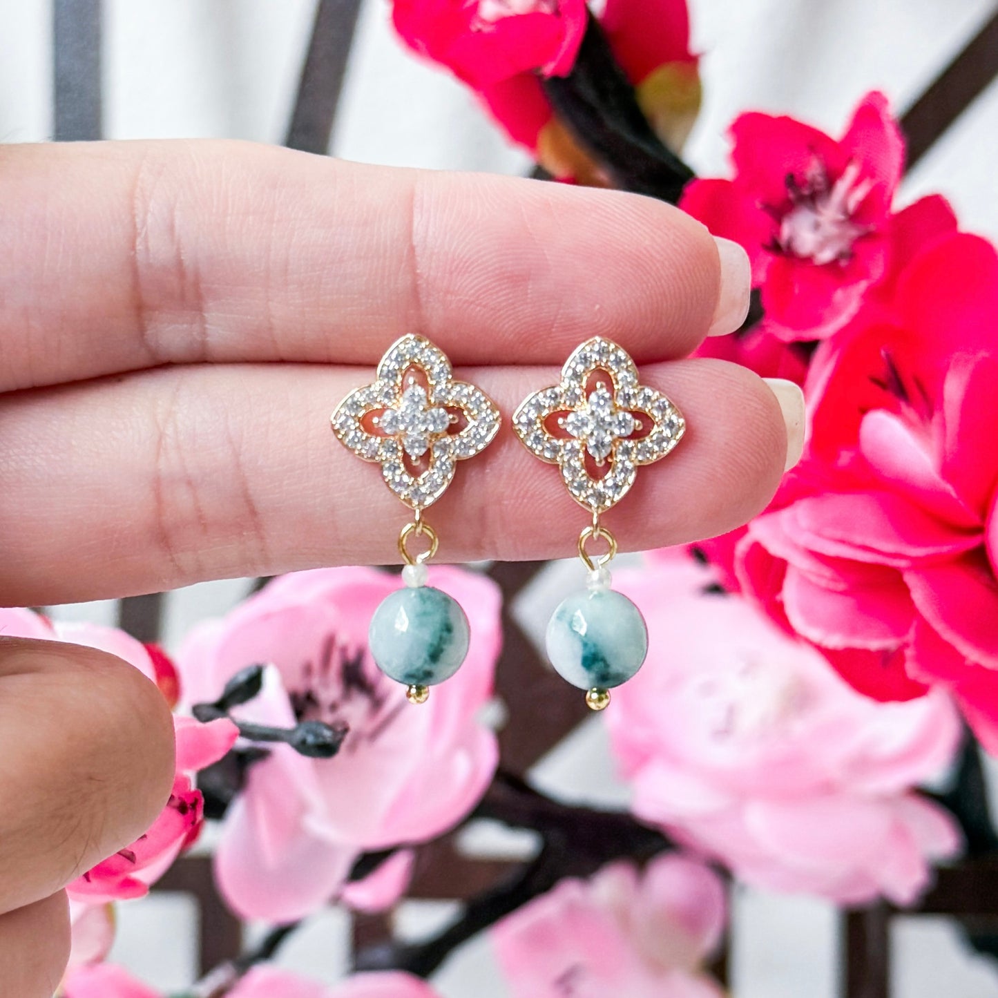 Oriental Jade Earrings