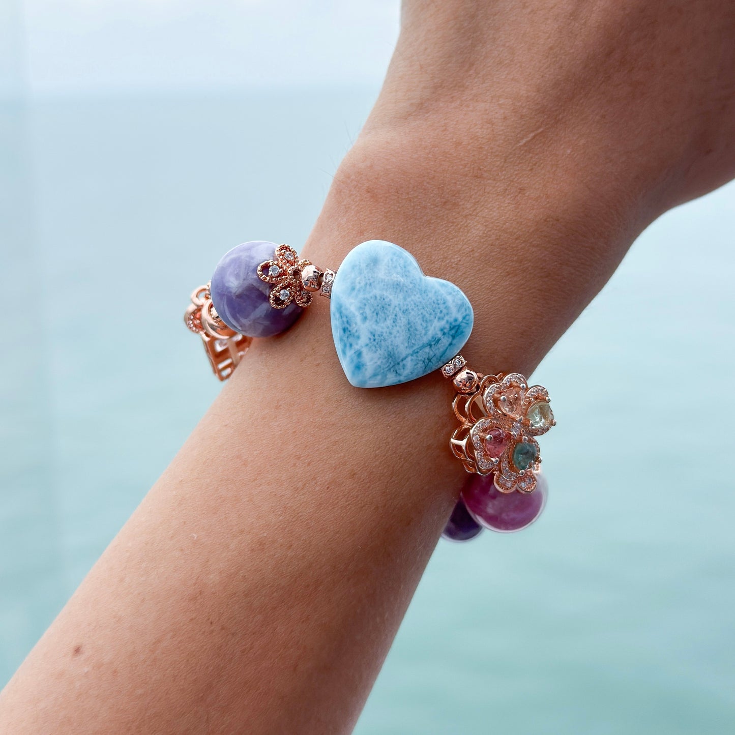 Larimar Heart Bracelet