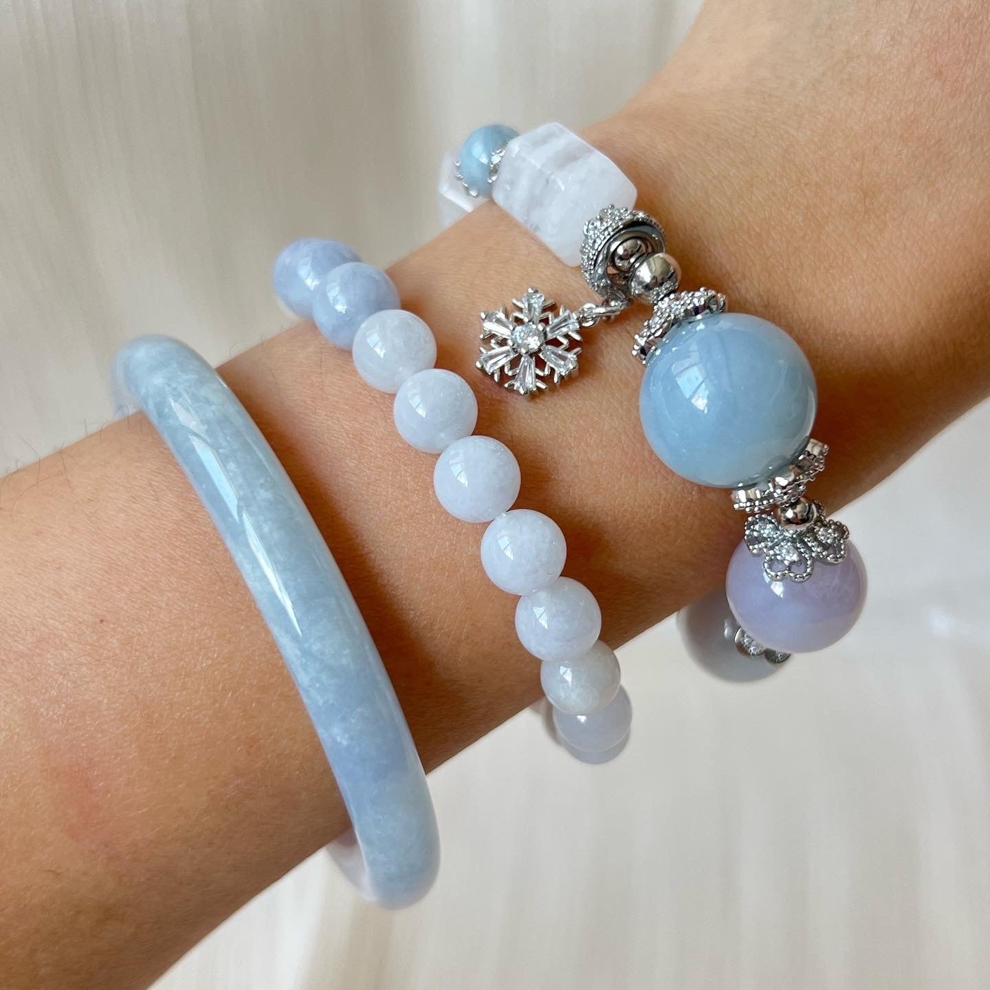 Ethereal Waterhue Phantom Jade Bracelet *Grade A*