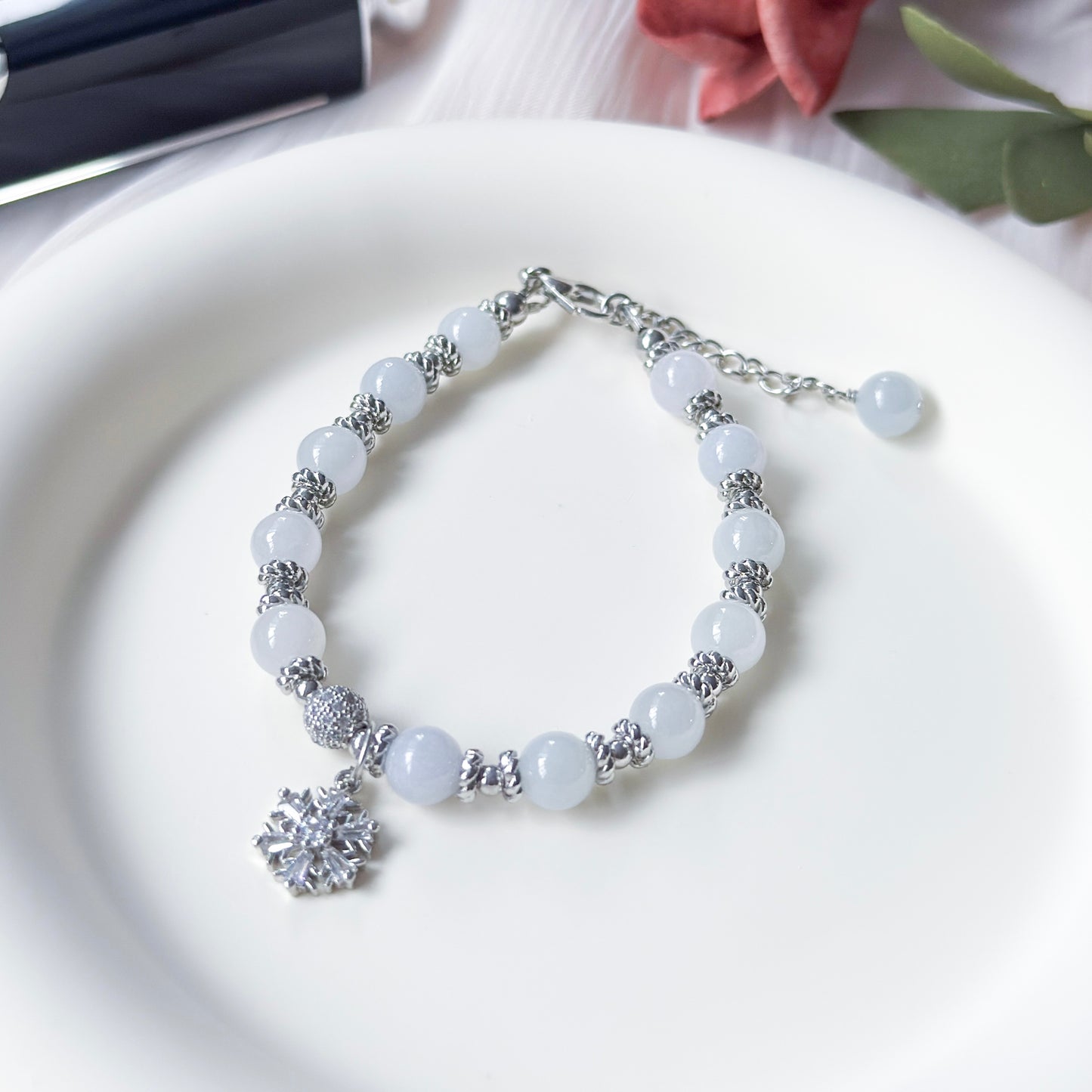 Winter White Jade Bracelet