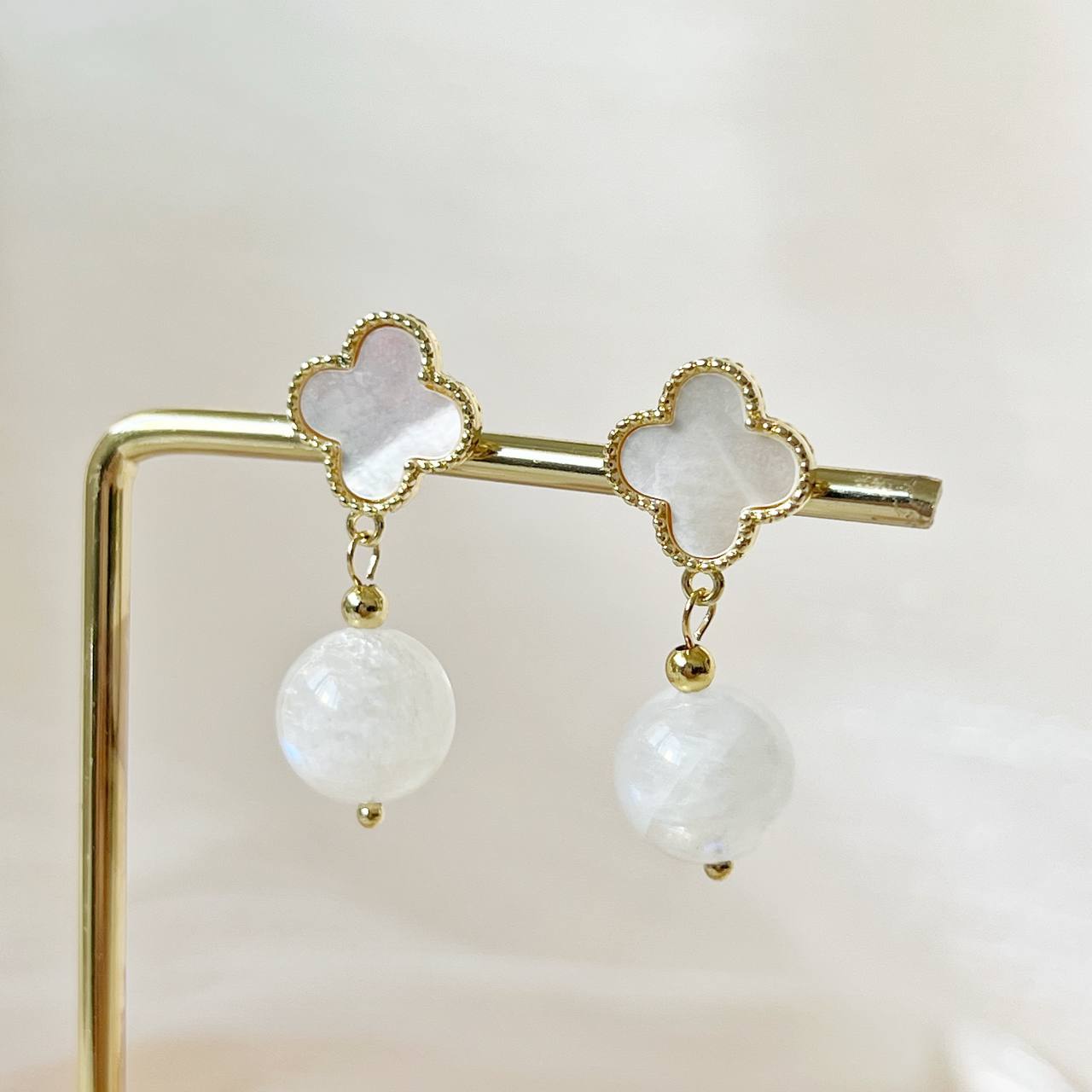 Clover Pearl Crystal Earrings πππ