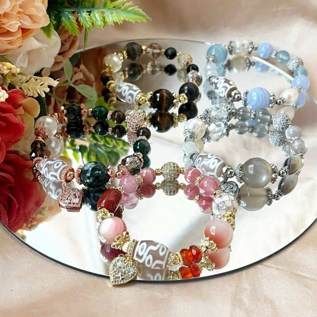 Azure (Rat & Pig) Crystal Bracelet - Mystic 9 Elemental Series