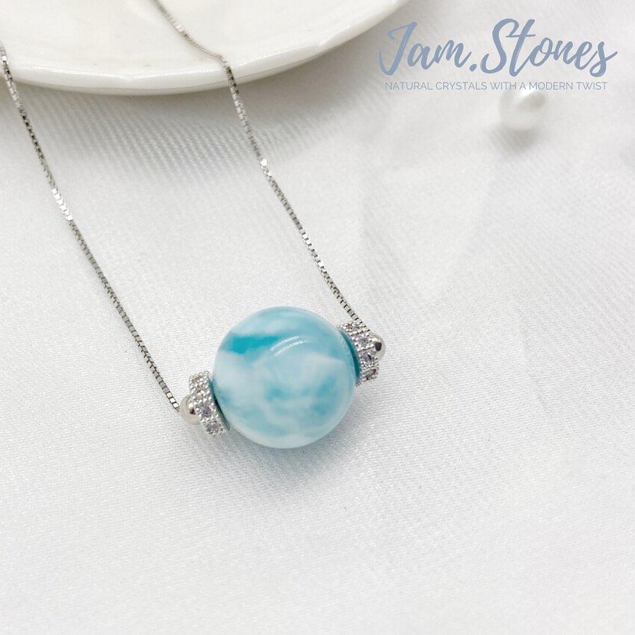 Solitaire Larimar Necklace