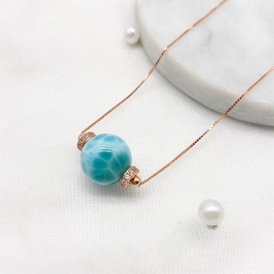 Solitaire Larimar Necklace