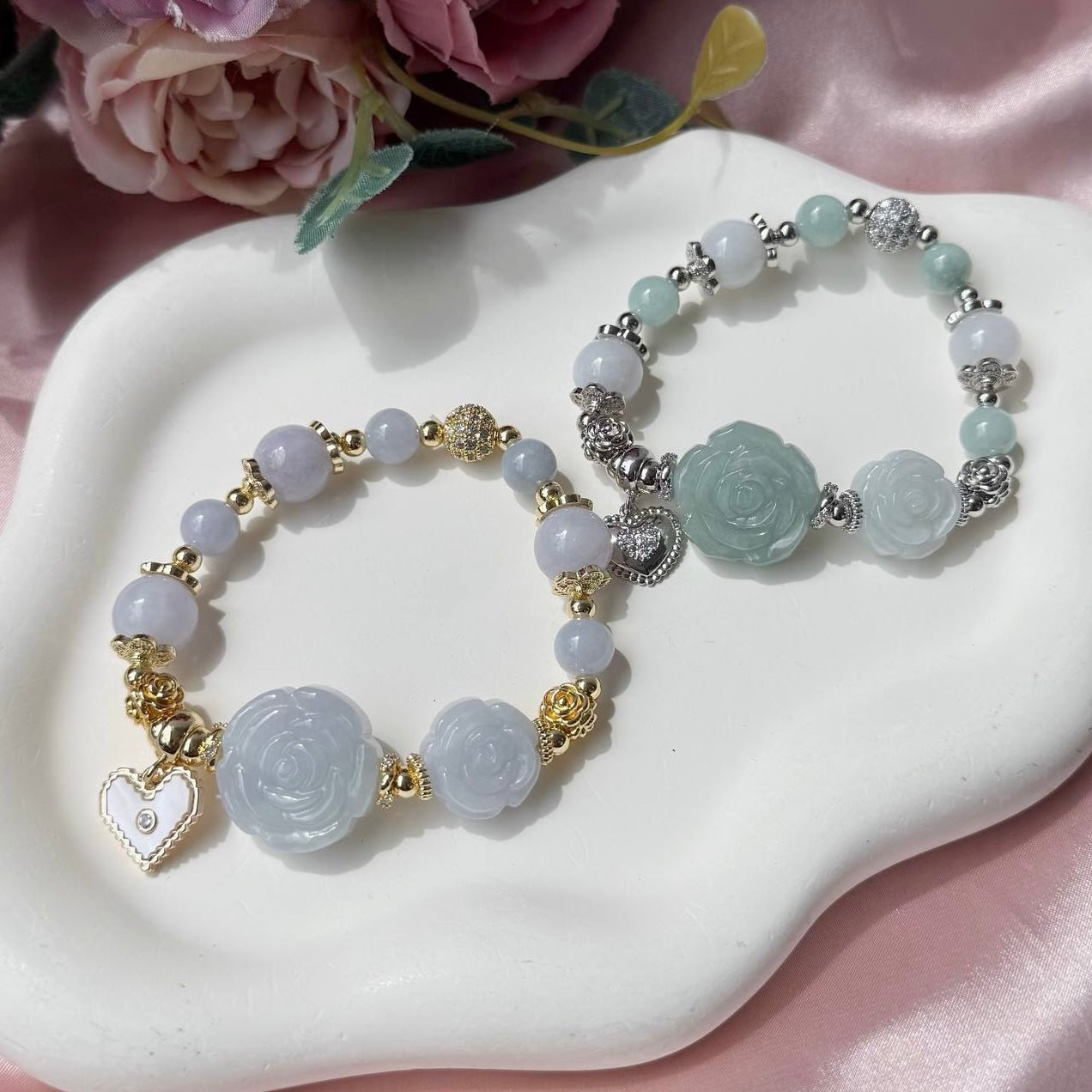 Eternal Love Twin Jade Rose Bracelet | Mother’s Day Special