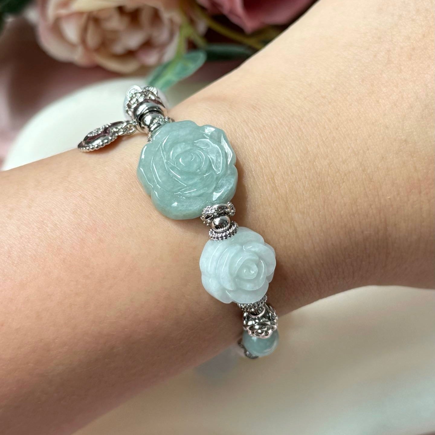 Eternal Love Twin Jade Rose Bracelet | Mother’s Day Special