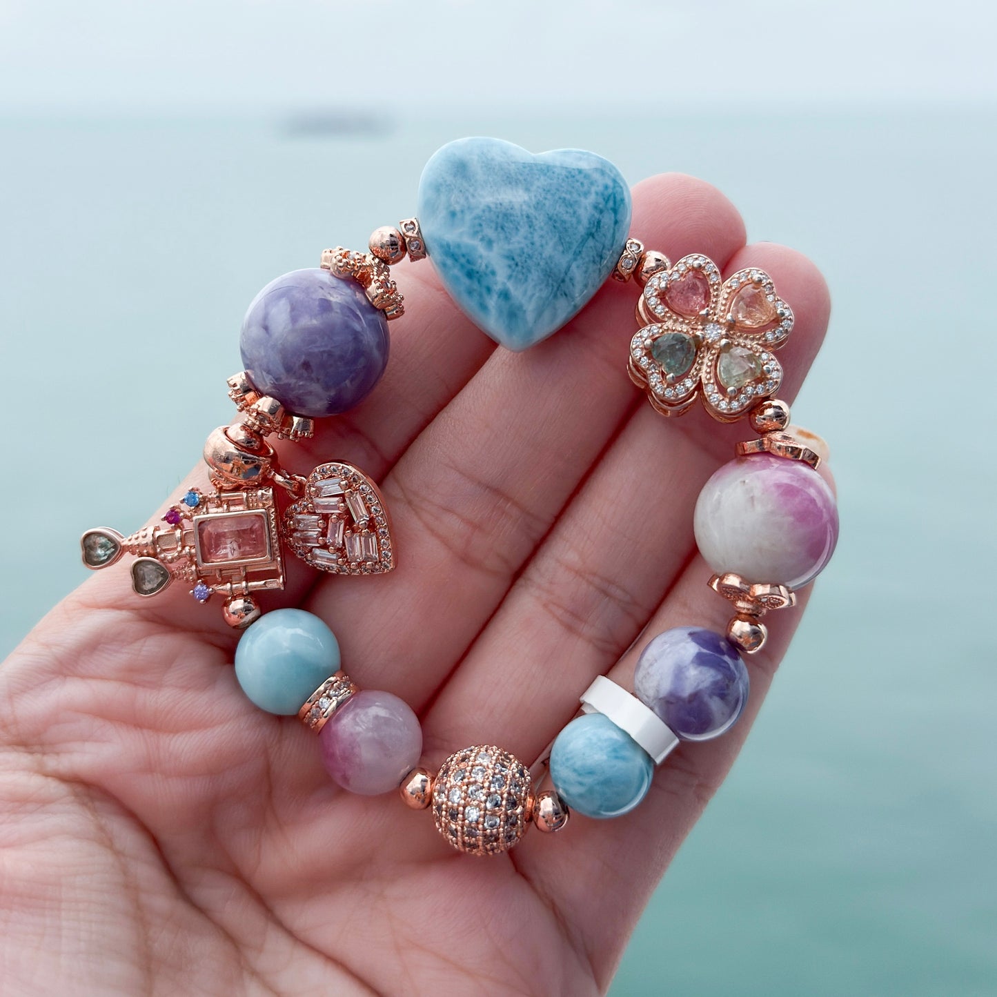 Larimar Heart Bracelet