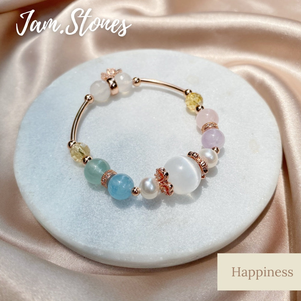 Happiness Crystal Bracelet [Positivity, Wisdom & Health]