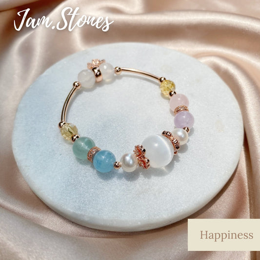 Happiness Crystal Bracelet [Positivity, Wisdom & Health]