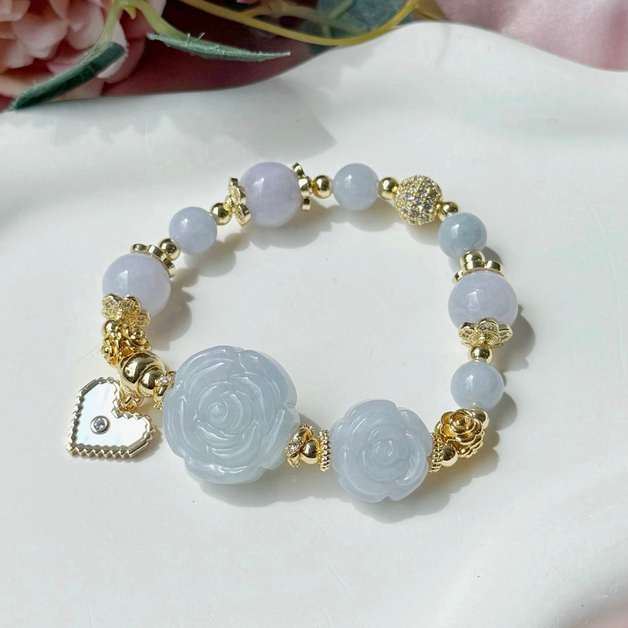 Eternal Love Twin Jade Rose Bracelet | Mother’s Day Special