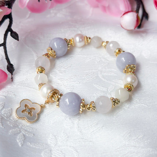 Lavish Lavender Jade & Crystal Bracelet
