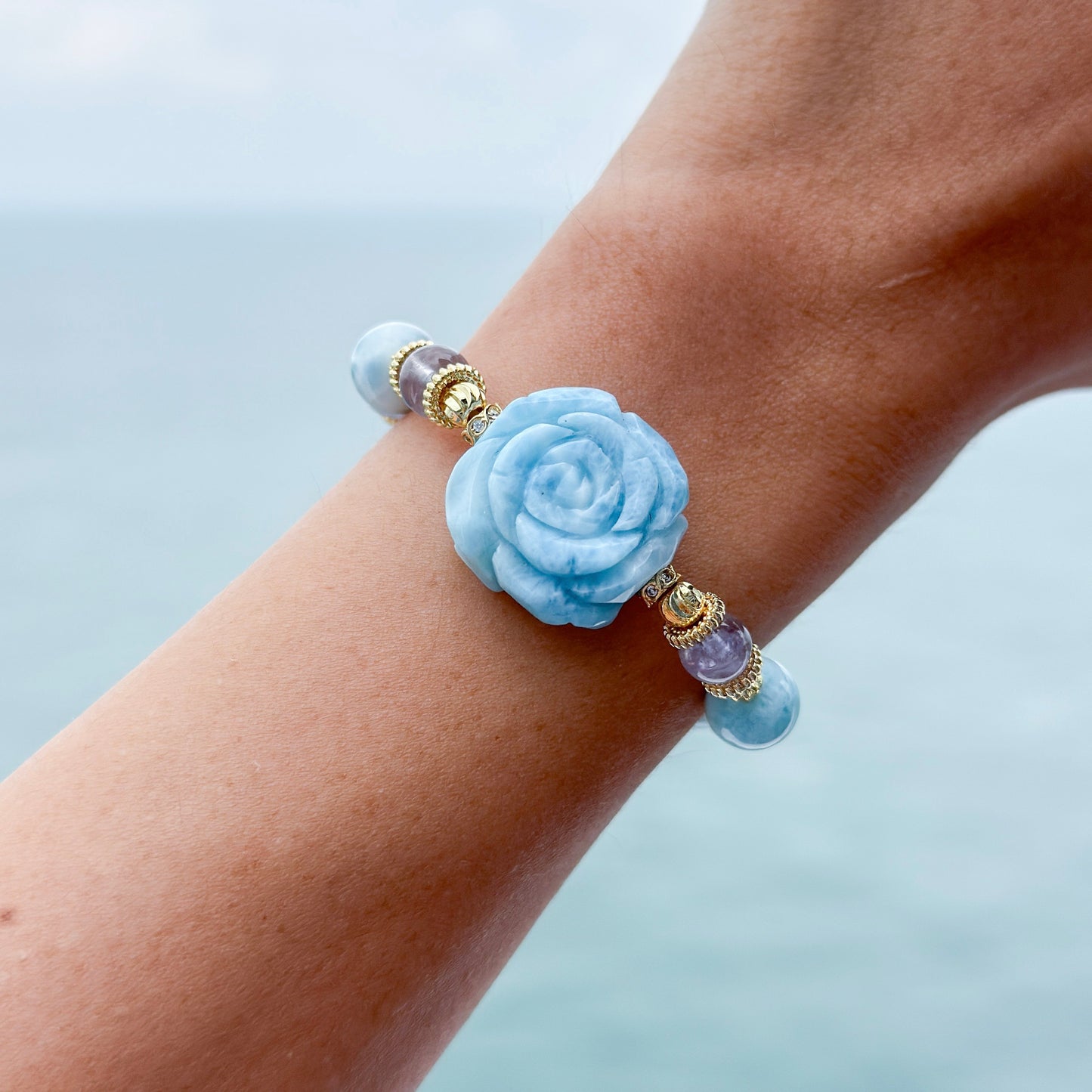 Larimar Enchanted Rose Bracelet