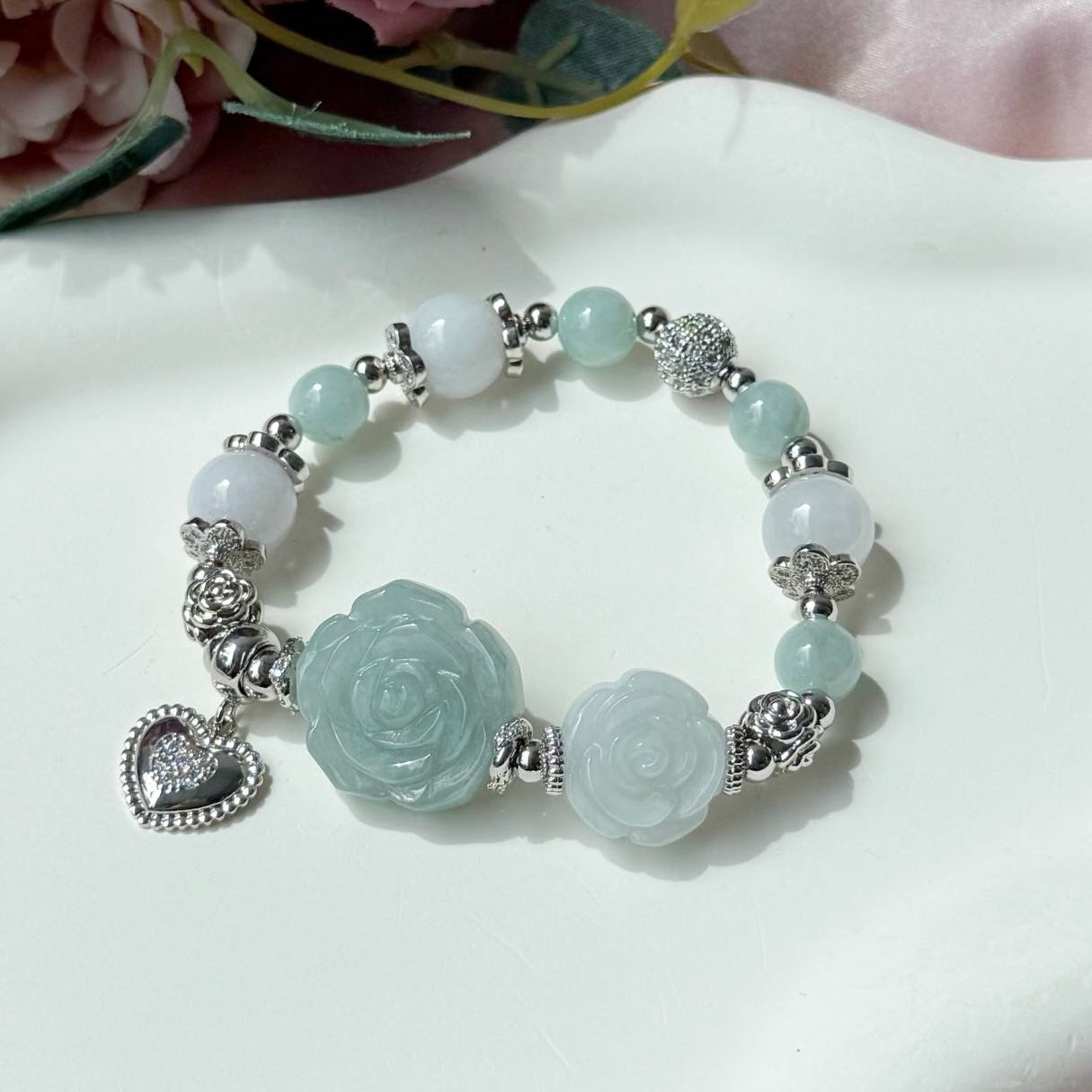 Eternal Love Twin Jade Rose Bracelet | Mother’s Day Special