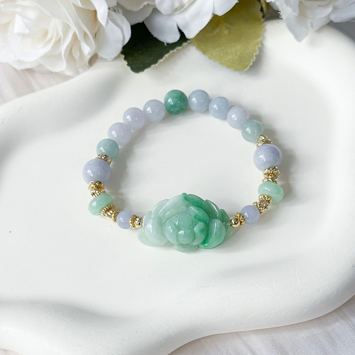 *EXCLUSIVE* Jade Lotus Bracelet