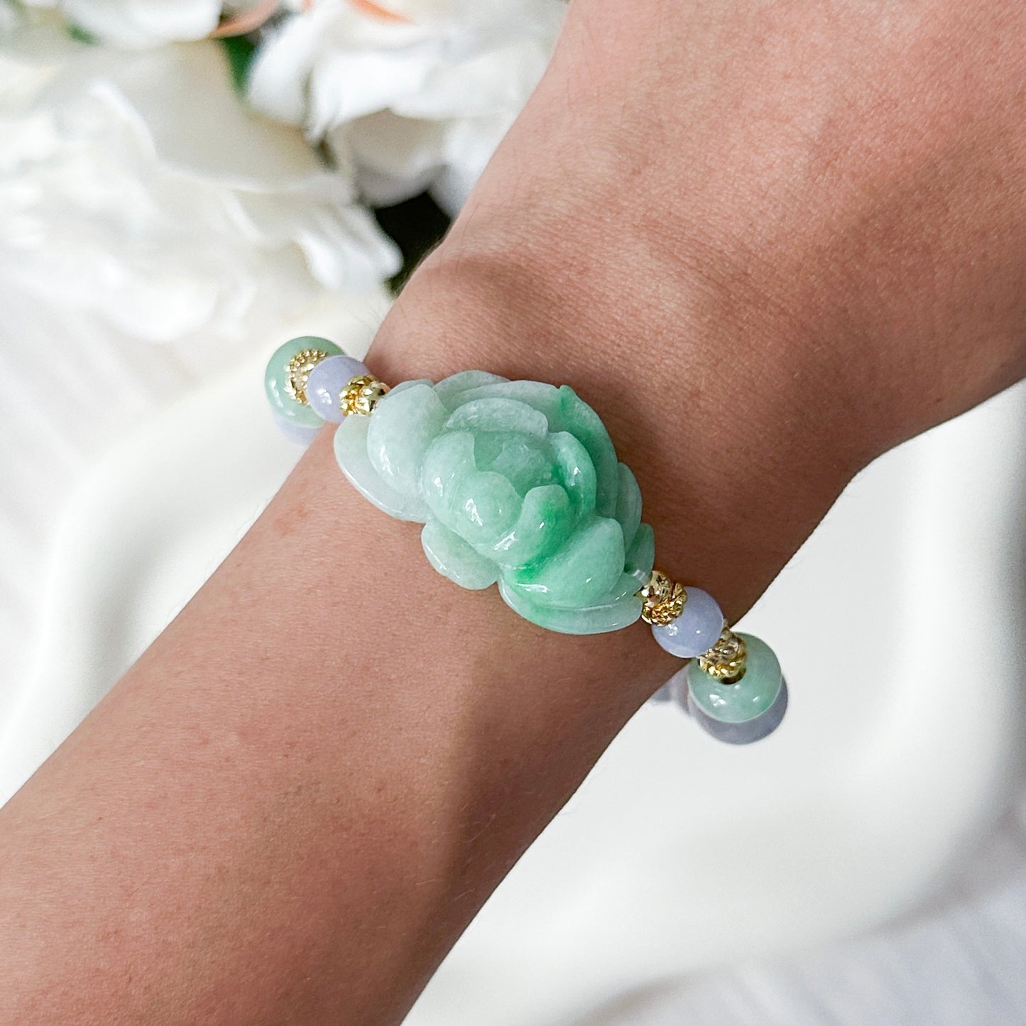 *EXCLUSIVE* Jade Lotus Bracelet