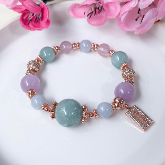 Jady Jade & Crystal Bracelet | Luck, Wealth, Health, Intuitive | Lunar Collectives