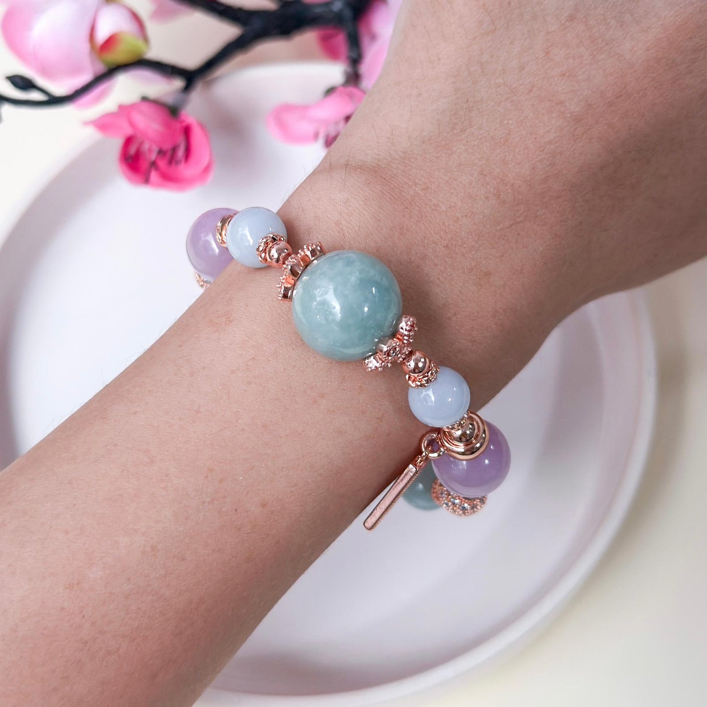Jady Jade & Crystal Bracelet | Luck, Wealth, Health, Intuitive | Lunar Collectives