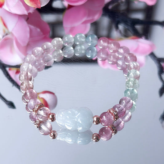 Wealth Pixiu Sakura Tourmaline | Lunar Collectives