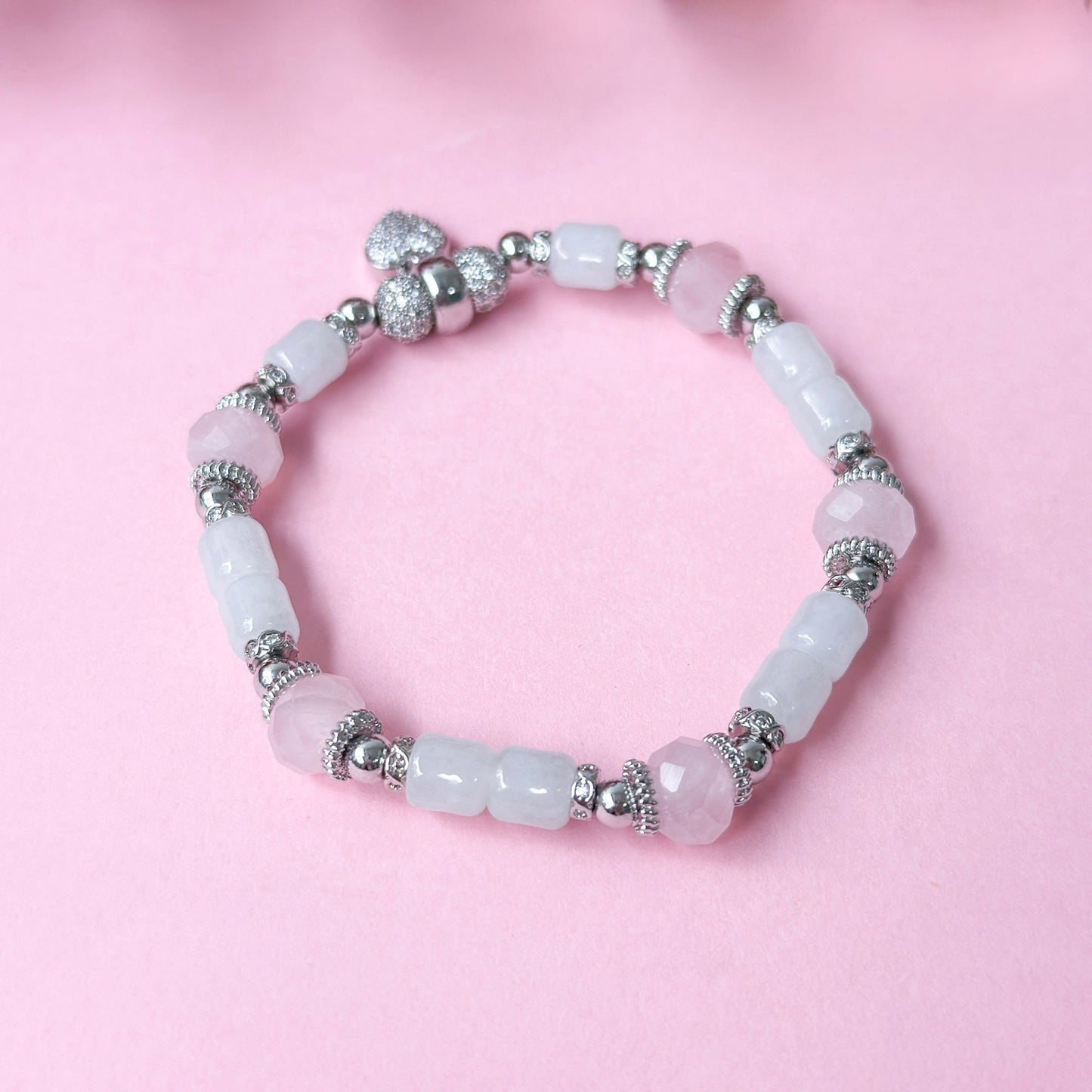 Prosperity Jade Bamboo & Rose Quartz Bracelet | Lunar Collectives