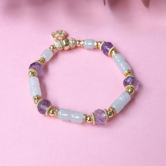 Prosperity Jade Bamboo & Amethyst Bracelet | Lunar Collectives