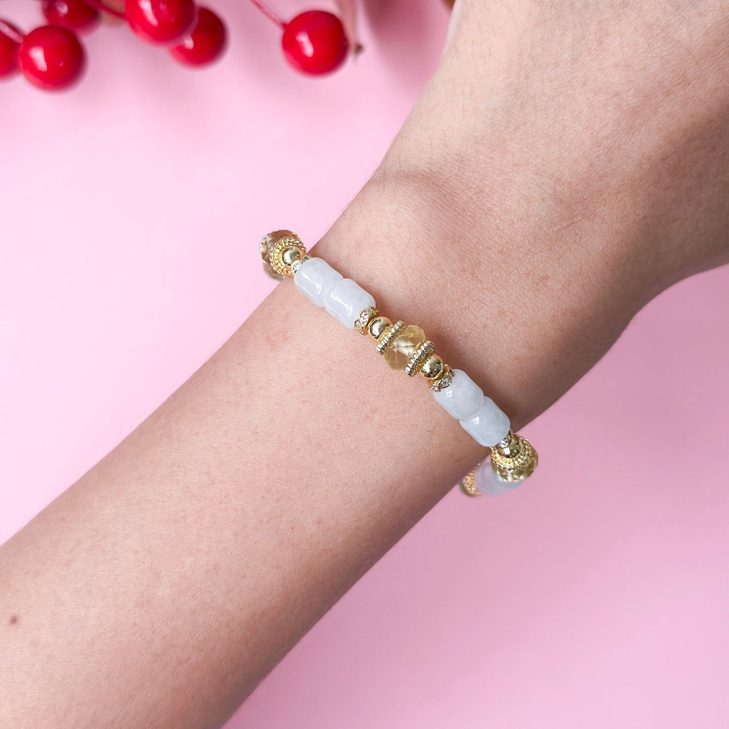 Prosperity Jade Bamboo & Lemon Citrine Bracelet | Lunar Collectives