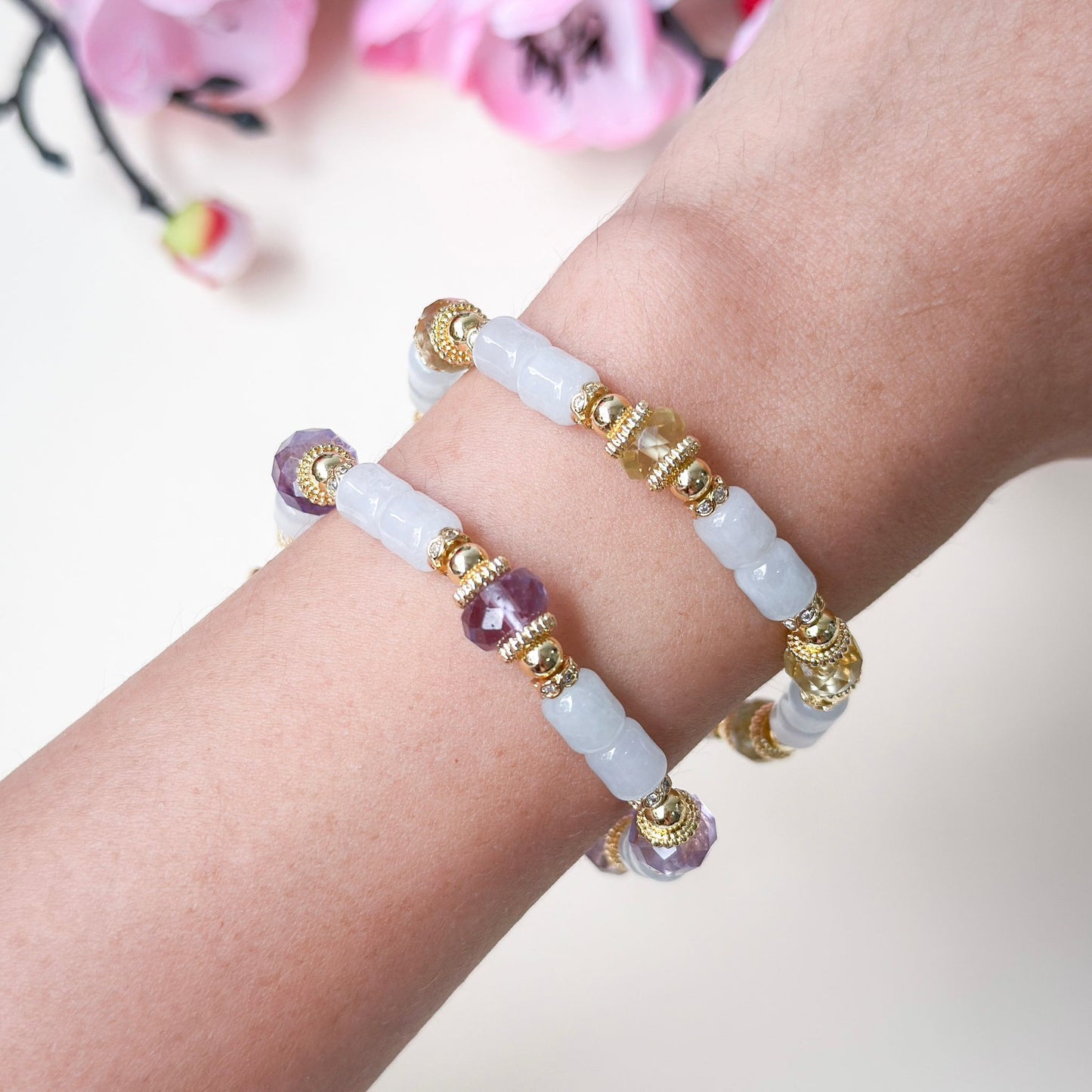 Prosperity Jade Bamboo & Amethyst Bracelet | Lunar Collectives