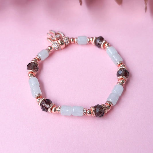 Prosperity Jade Bamboo & Smoky Quartz Bracelet | Lunar Collectives