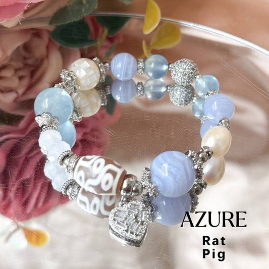 Azure (Rat & Pig) Crystal Bracelet - Mystic 9 Elemental Series